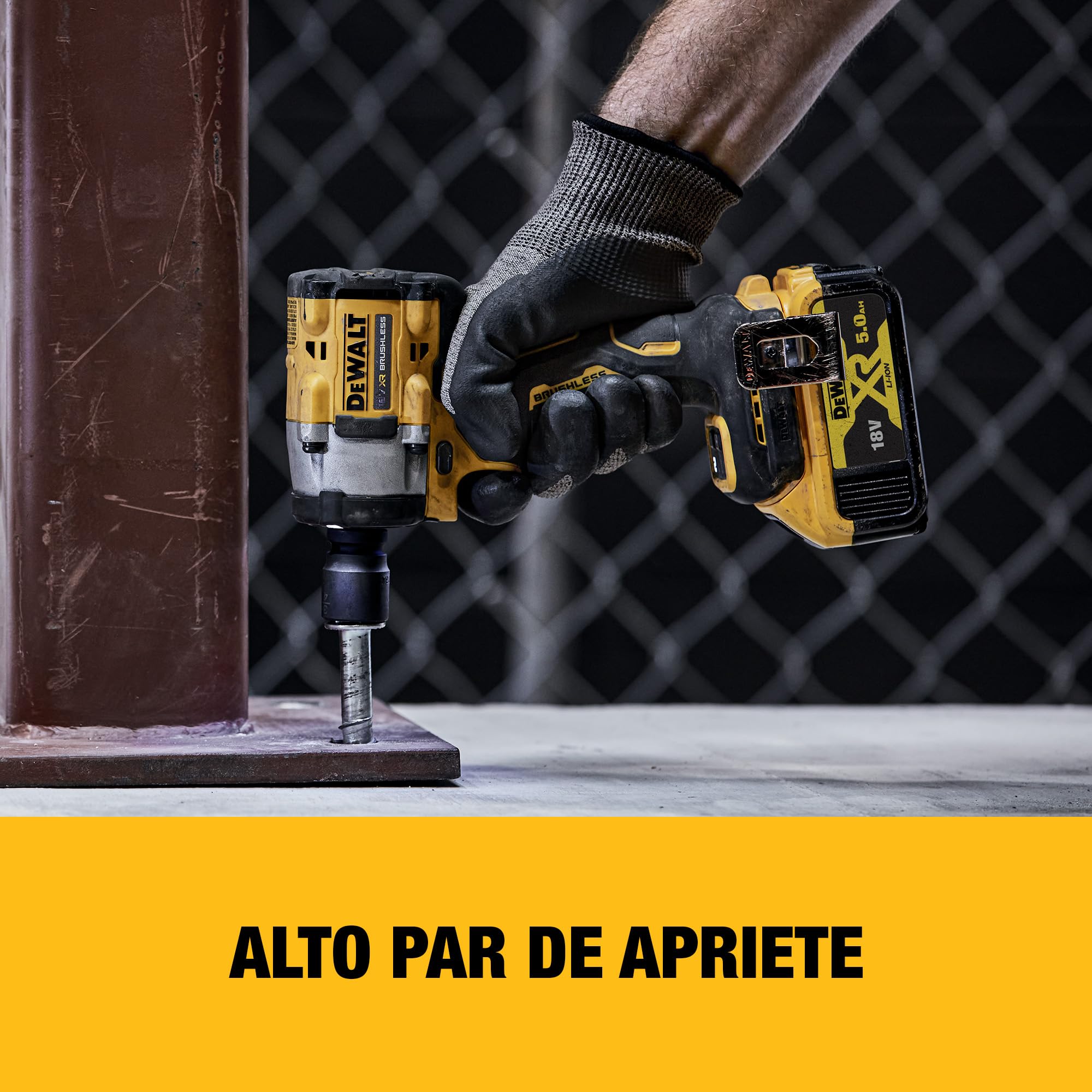 DEWALT Llave de impacto compacta 18V XR Brushless 1/2" con yunque de pasador de retención, solo herramienta, DCF922N-XJ