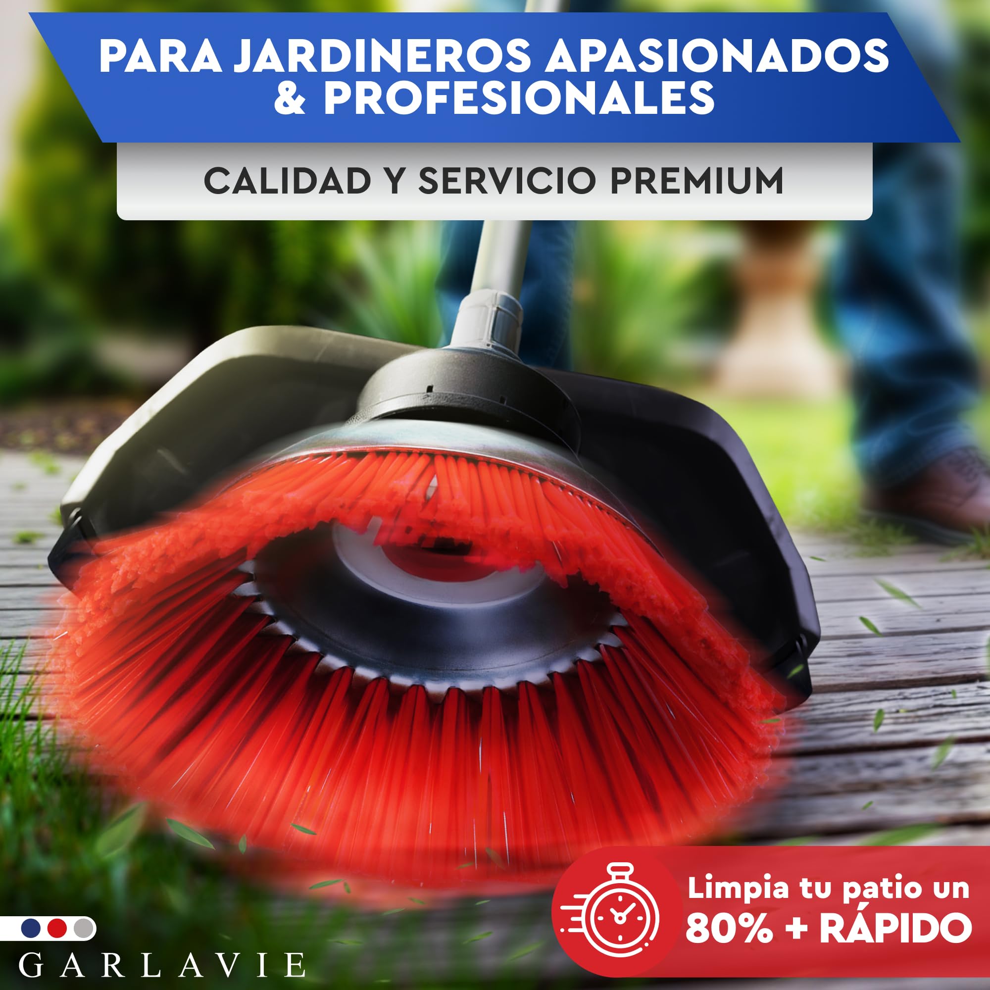 Cepillo de nailon para desbrozadora: cepillo suave para desbrozadora, suave para eliminar el musgo y las malas hierbas en superficies delicadas