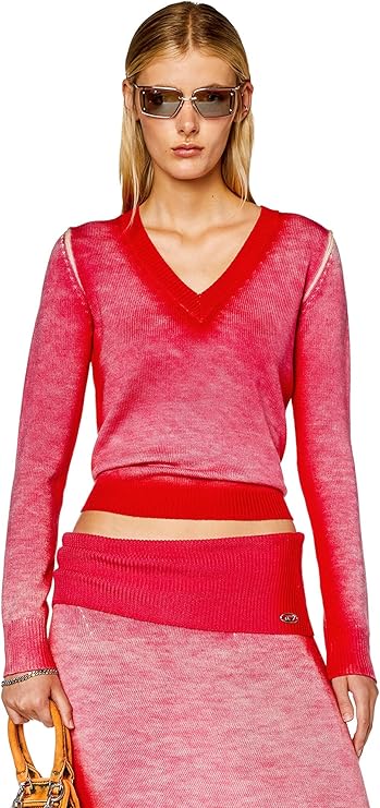 DIESEL ディーゼル トップス Amazon | [Diesel] (ディーゼル) レディース 長袖ニット Vネック
