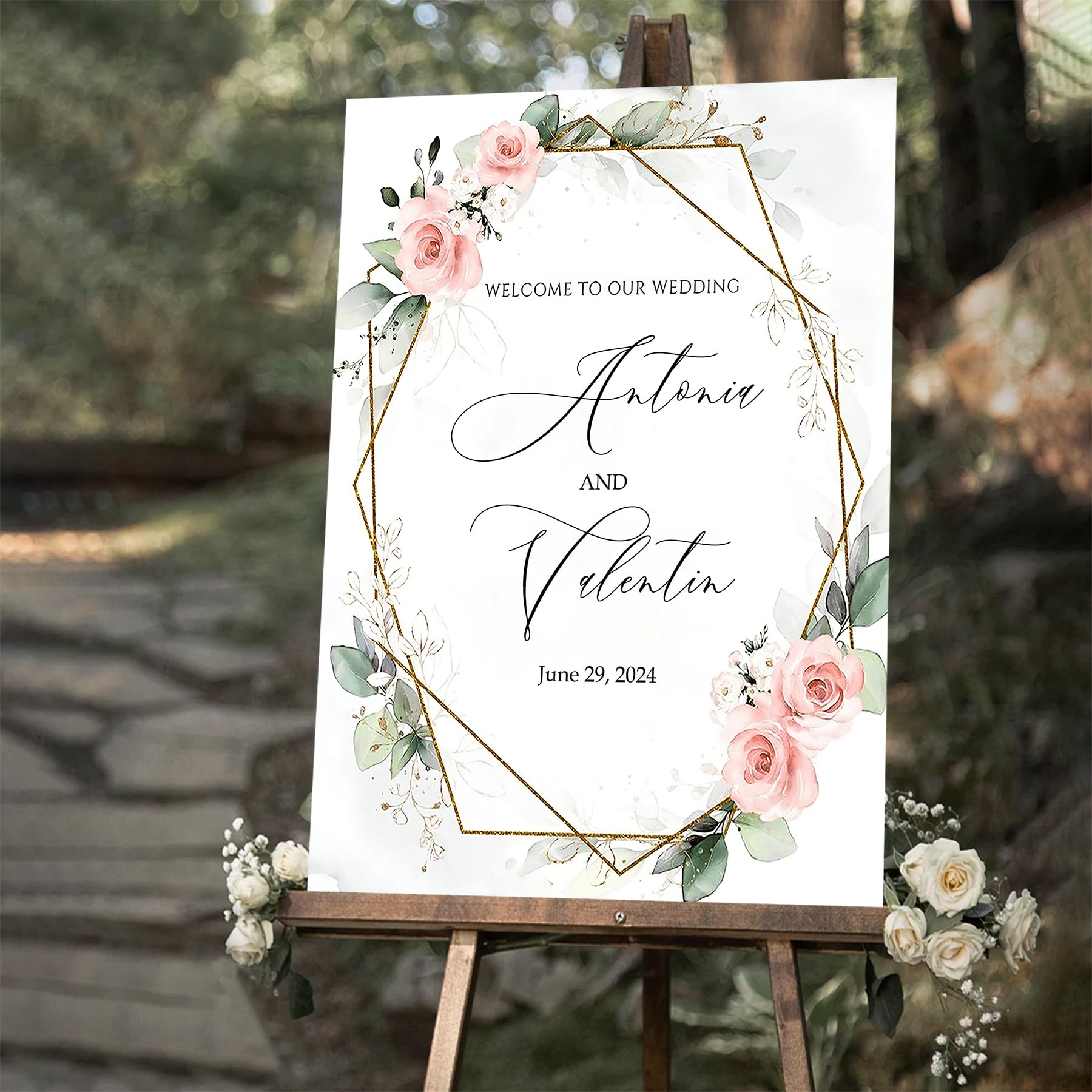 Customized Wedding Welcome Sign, Dusty Rose Wedding Sign, Welcome To Our Wedding Sign, Welcome Sign For Wedding, Wedding Board Vertical, Wedding Signs For Ceremony And Reception