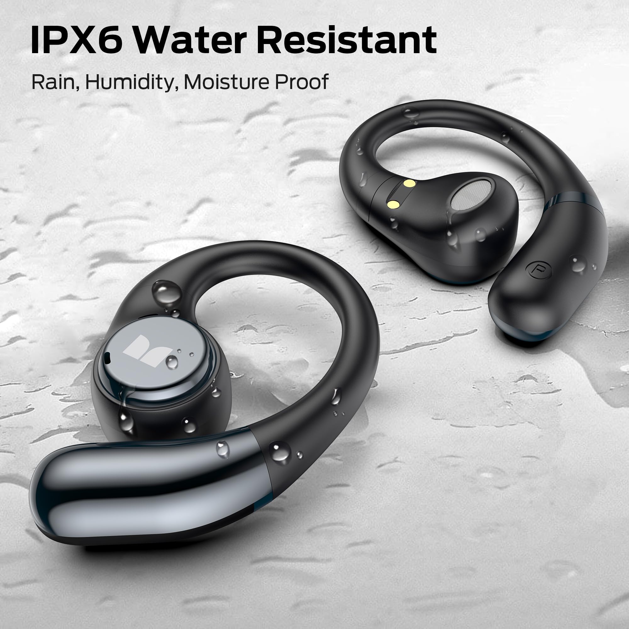 Monster Open Ear AC336 Headphones, Bluetooth 6.0 Wireless Earbuds with Stereo Sound, ENC Clear Call, 21H Playtime, Type-C Charging, Touch Control, IPX6 Waterproof Open Ear Earbuds for Sports Fitness — view 7