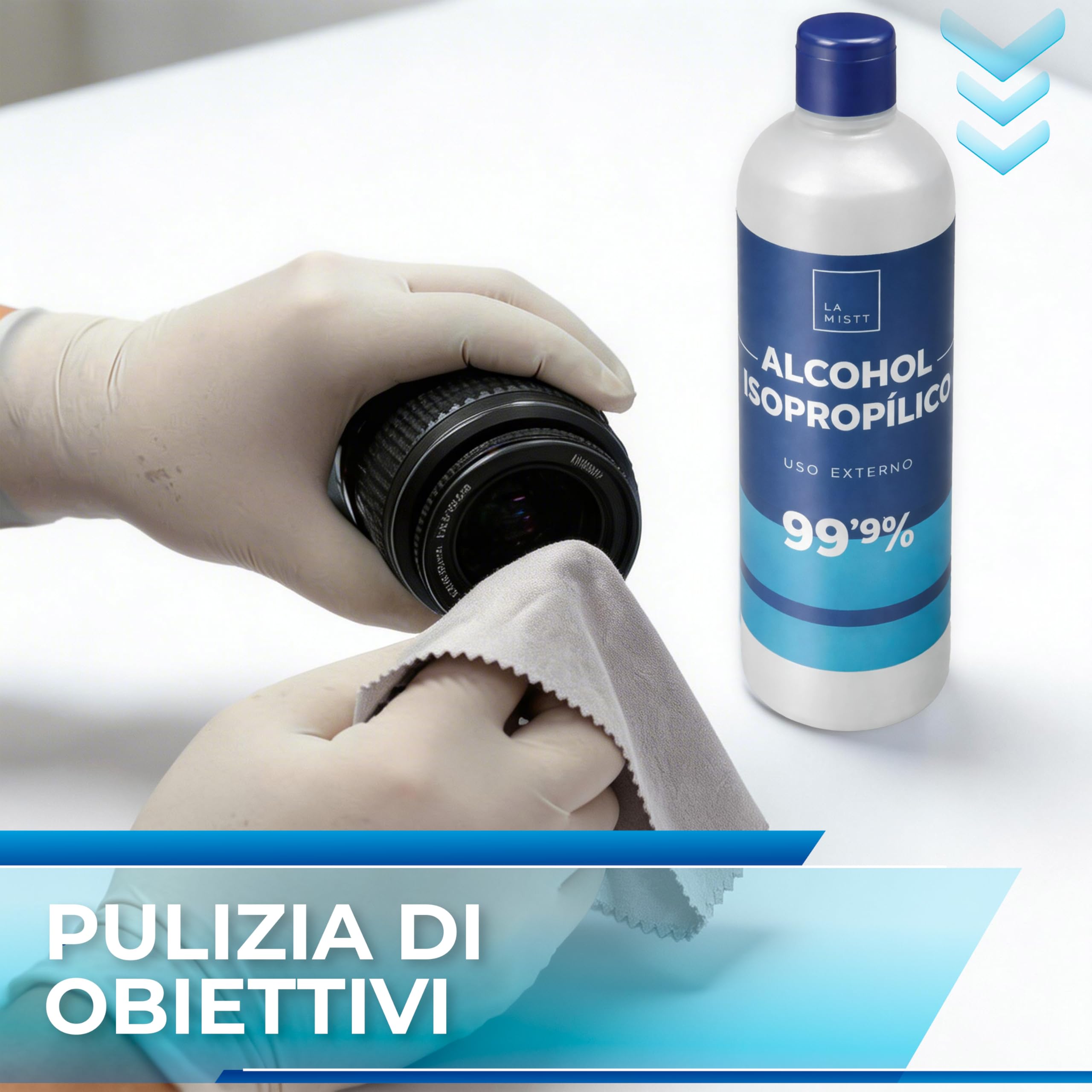 Alcol Isopropilico 99,9% Puro 5L + Bottiglia Spray Ricaricabile 250 ml | Isopropanolo | Pulizia di Componenti Elettronici e Superfici
