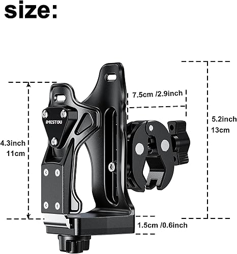 Miniatura 3 de iMESTOU Soporte de vaso de motocicleta, soporte para botella de agua ATV Compatible con 1.969-3.543 in de diámetro. Copas Botellas de beber Se