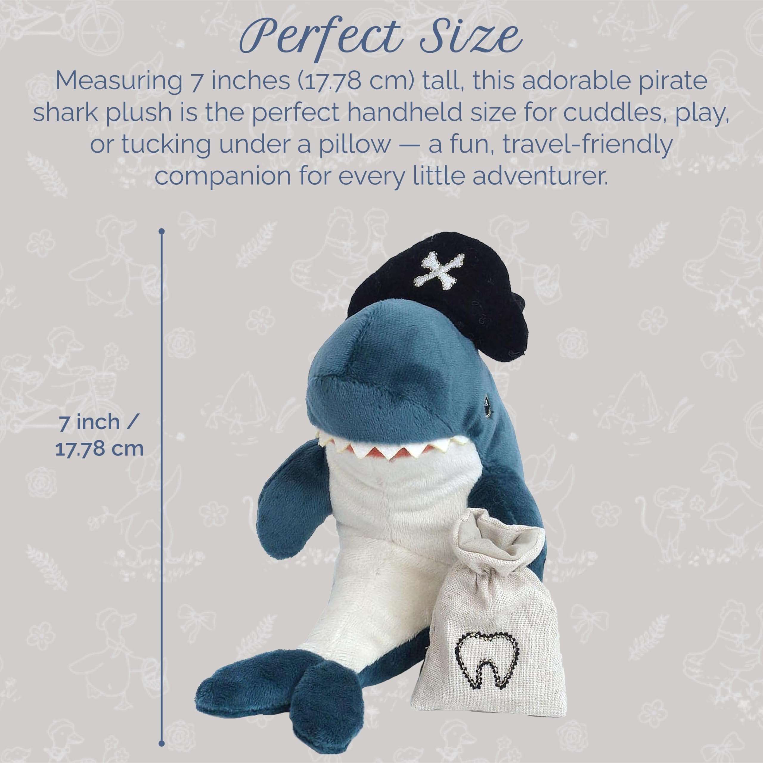 Amazon.com: MON AMI Pirate Shark 7-Inch Stuffed Animal for Boys