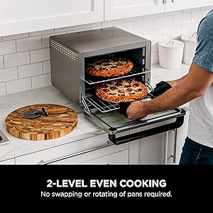 Ninja Air Fryer & Toaster Oven | Foodi Series, XL Pro Air Oven Kitchen Countertop Convection | 10-in-1 Functions | Fits a 5-lb Chicken & Sheet Pan of Vegetables | 1800 Watts | Stainless Steel | DT201