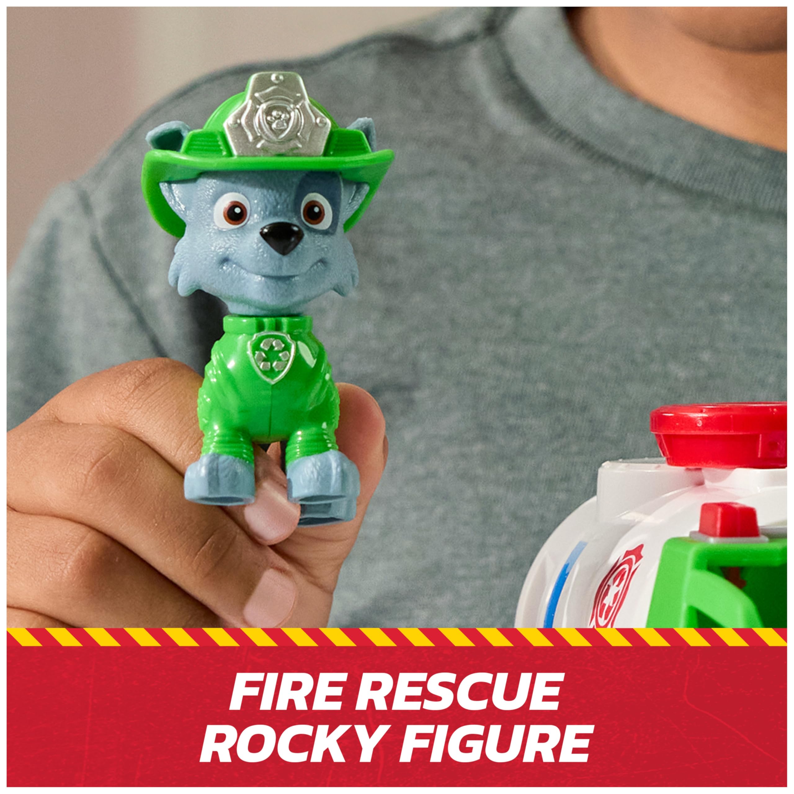 PAW Patrol Fire Rescue: Rocky Rescue Fire Tanker with Action Figure, Grab Claw and Toy Truck, Kids Toys for Boys & Girls Ages 3 and Up - 3