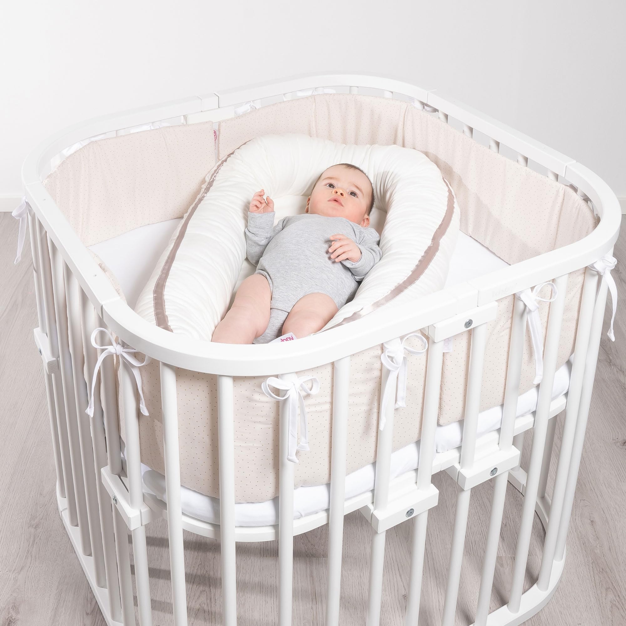 babybay Verbindungsbacken zum Laufstall passend für Modell Original, Midi, Mini, Maxi und Boxspring, weiß lackiert