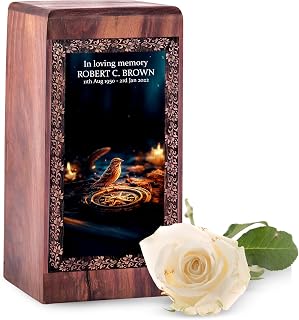 Sparrows Wooden Decorative Box - Large Ash Urns for Humans - Personalized Cremation Urn Engraved - 11 Inch