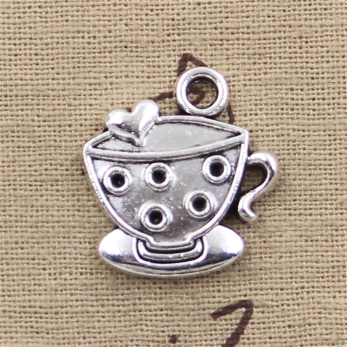hroryn 20pcs Charms a cup of coffee 25x22mm Antique Making Vintage Tibetan Silver Zinc Alloy Pendant