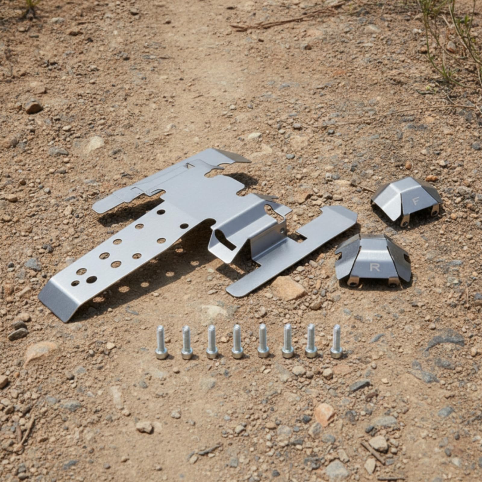 Kit Protección RC Protección con Placas Ligero Repuesto para Todoterreno, Inoxidable, Protector De Chasis