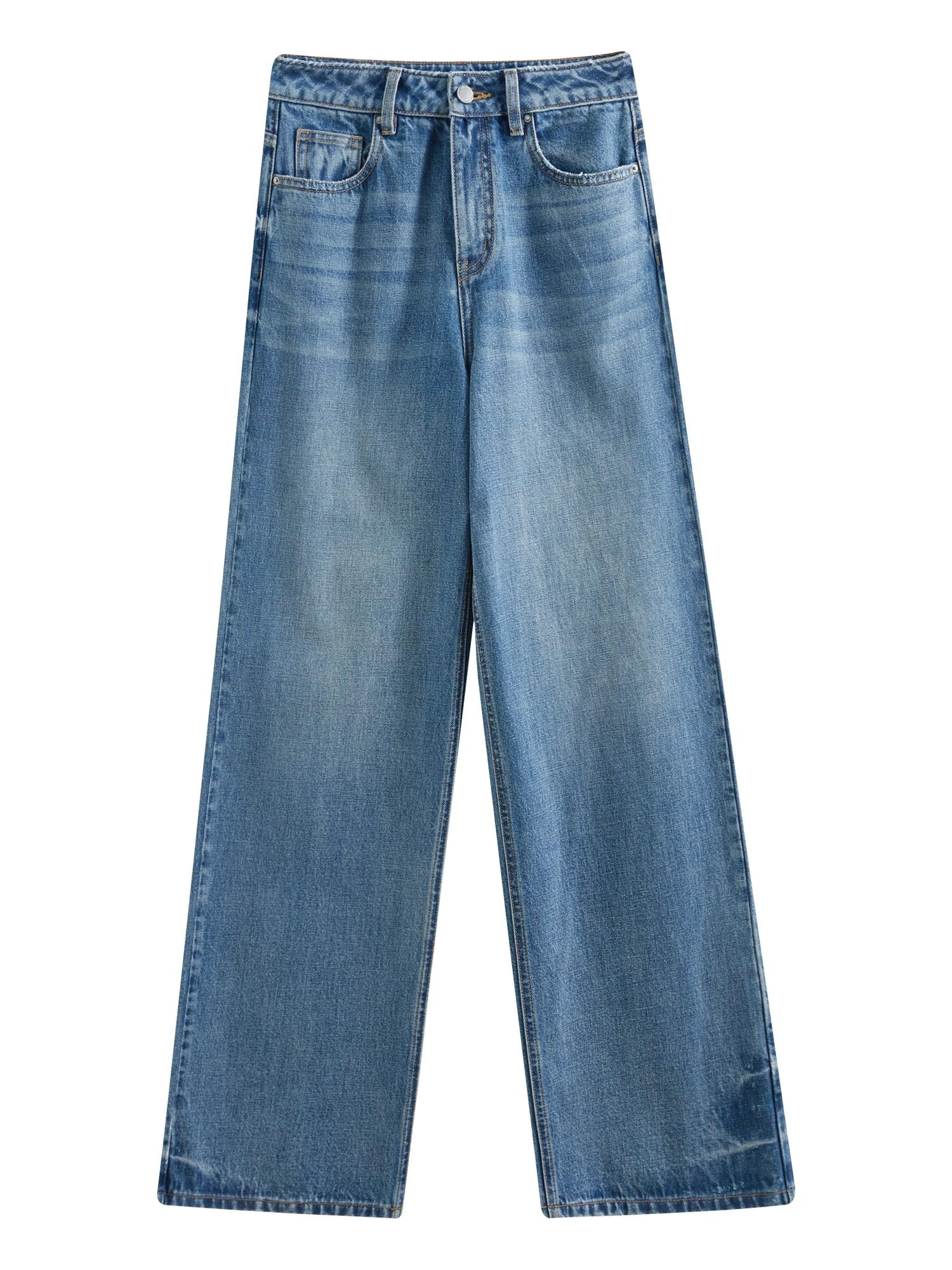 Pantalones Vaqueros para Mujer Retro Tiro Alto Rectos Jeans Primavera Comutación Ajustados Jeans para Mujeres