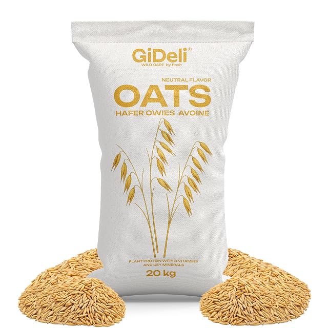 GiDeli Avena entera 20 kg - Comida para caballos de avena, alimento natural para pájaros, alimento natural…