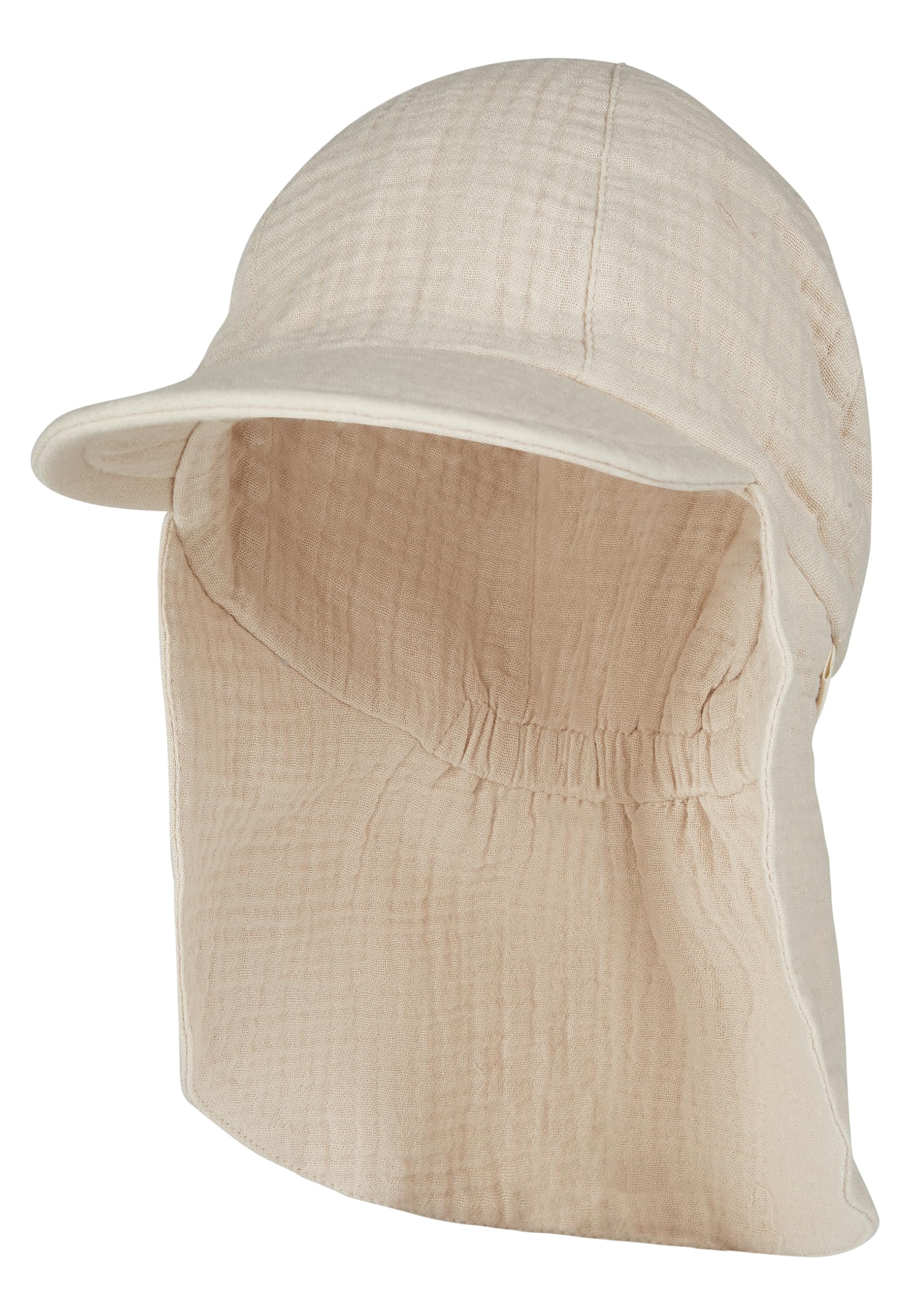 Sterntaler Schirmmütze Nacken Musselin - Unisex Mütze aus Baumwoll Musselin (Bio) - UV-Schutz 50+ Sonnenhut mit Nackenschutz - Baby- und Kinder Sommer Kopfbedeckung - mattgrün - mattgrün