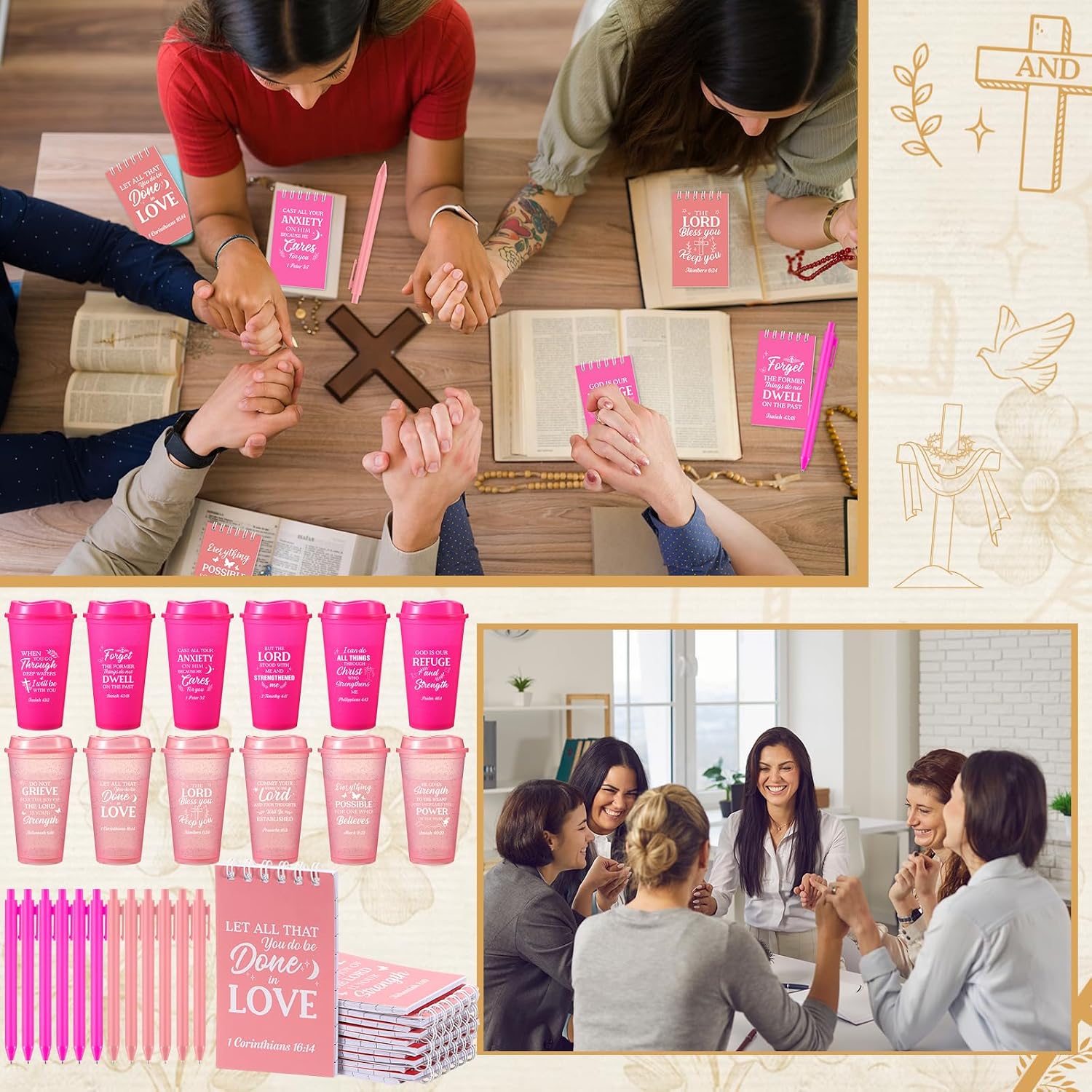 Funnymoom 48 Pack Christian 16oz Bible Verse Cup for Women, Stylish Color image 5