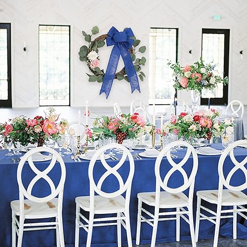 Miniatura 6 de MEEDEE Cinta de arpillera de yute azul real, 2.5 pulgadas, 10 yardas, coronas y lazos patrióticos, decoración de fiesta del 4 de julio