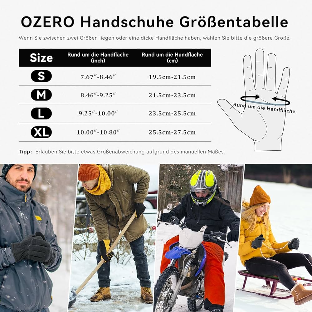 RIVMOUNT Gants D'Hiver Hommes Femmes, Gants D'Écran Tactile