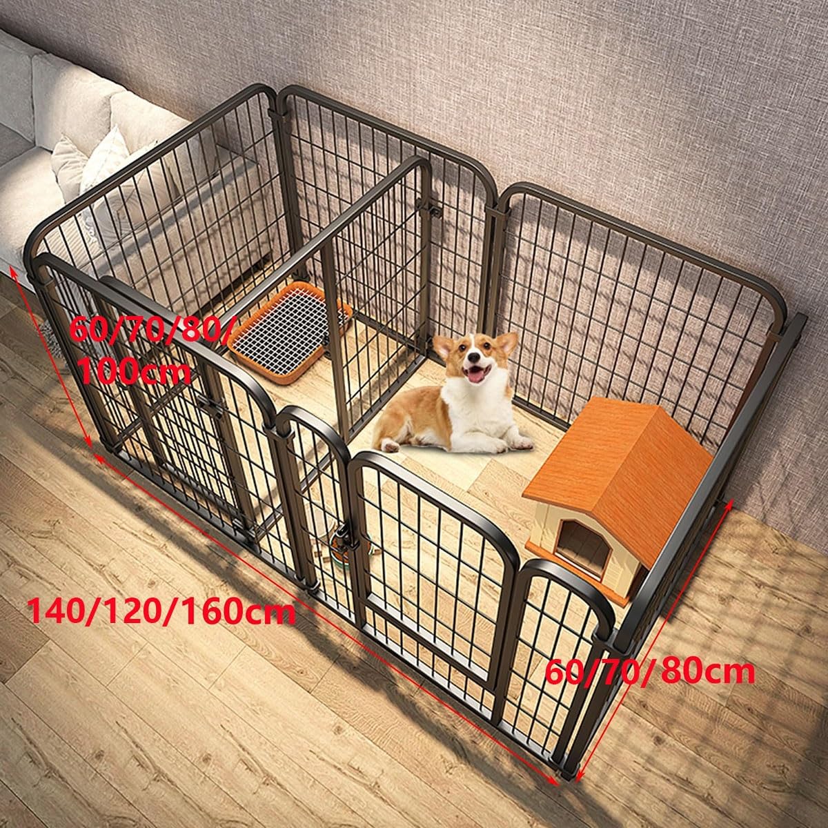 Amazon.co.jp: ペットサークル 猫用・犬用 パネル ドア付き小動物