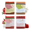 Sunshine & K Handmade Soaps - Body & Hand Soap Bar, Handmade Bath Soap, Moisturizing Bar Soap, Rosehip Jasmine, Neroli Jasmine, Wild Roses, Cranberry Pomegranate Soap Bars, 20 oz, 4-Scents Set