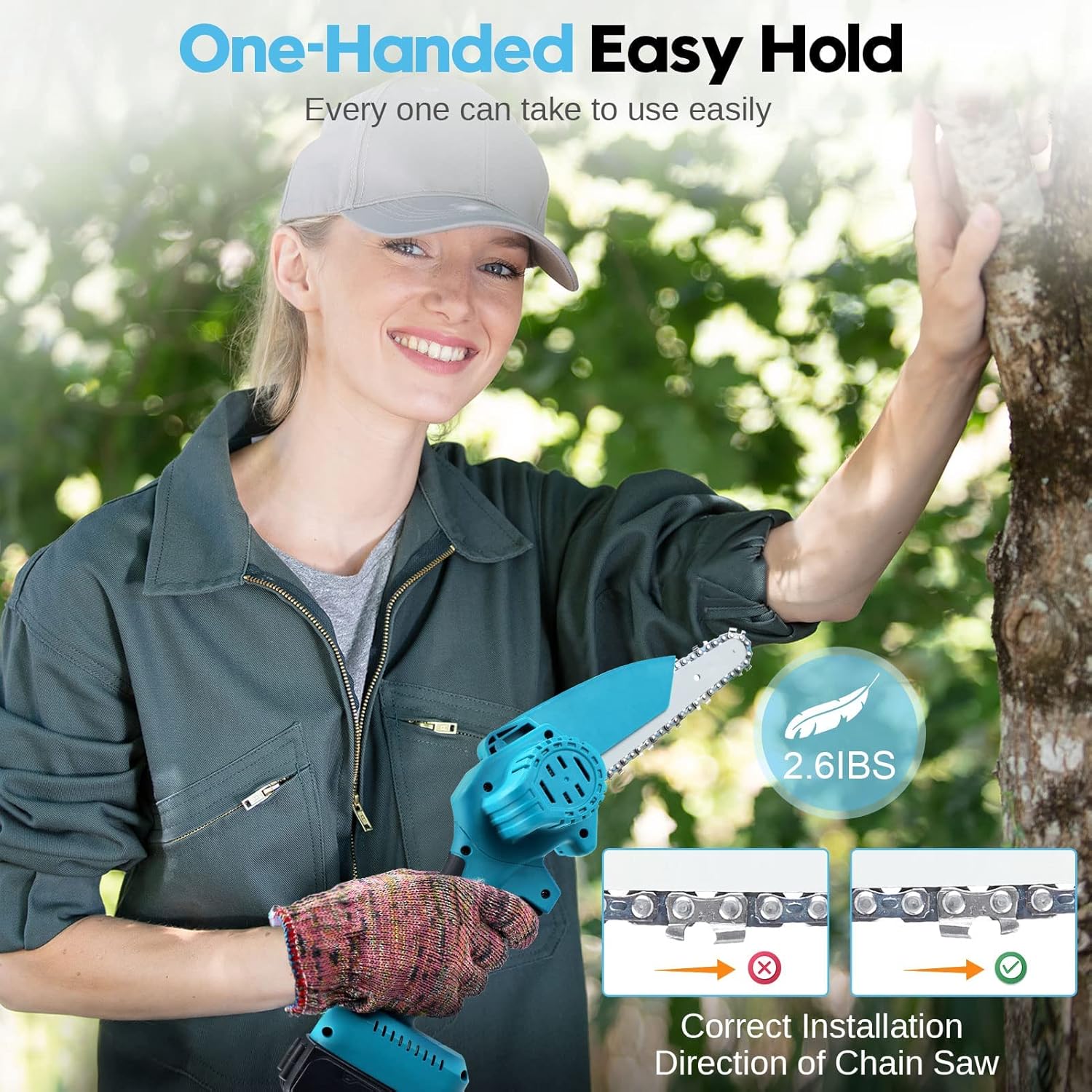 Buy Mini Chainsaw Cordless Electric Chain Saw 21V 2000mAh Battery