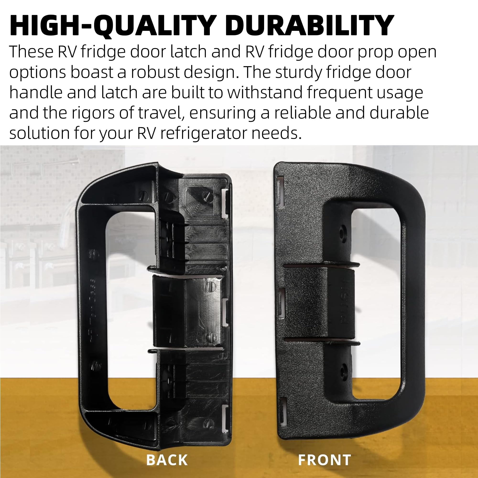 Paquete de 2 manijas de puerta superiores e inferiores negras para refrigerador RV compatibles con puertas superiores e inferiores Dometic para refrigerador, DM2652, DM2852, DM2862, DM2662 y 5