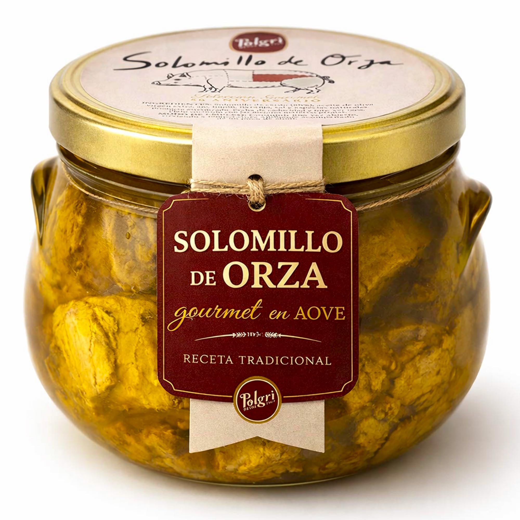 POLGRI Solomillo de Orza Lomo de Orza Conserva Gourmet de Cerdo en AOVE 850 ml Receta Manchega Tradicional