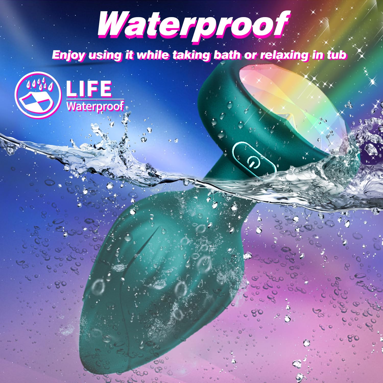 Anal Plug Vibrator Couples Sex Toys for Women, Light Up Vibrating Butt Plug with 10 Vibrations Adult Toys, Women Rose Sex Toys Anal Vibrators