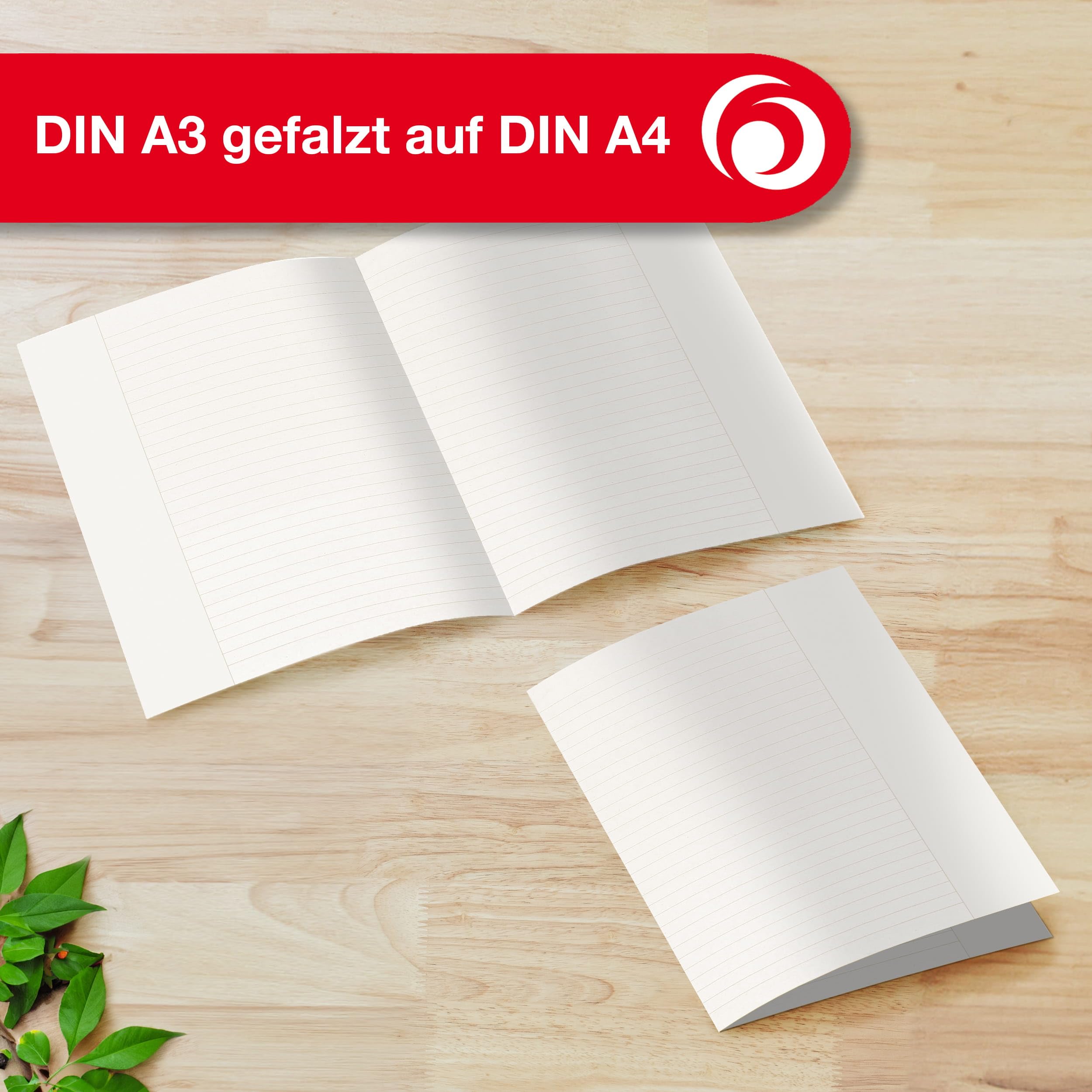 Landré Kanzlei-Papier Recycling A3 auf A4 gefalzt, liniert, 70 g/m², 250 Kanzleibogen