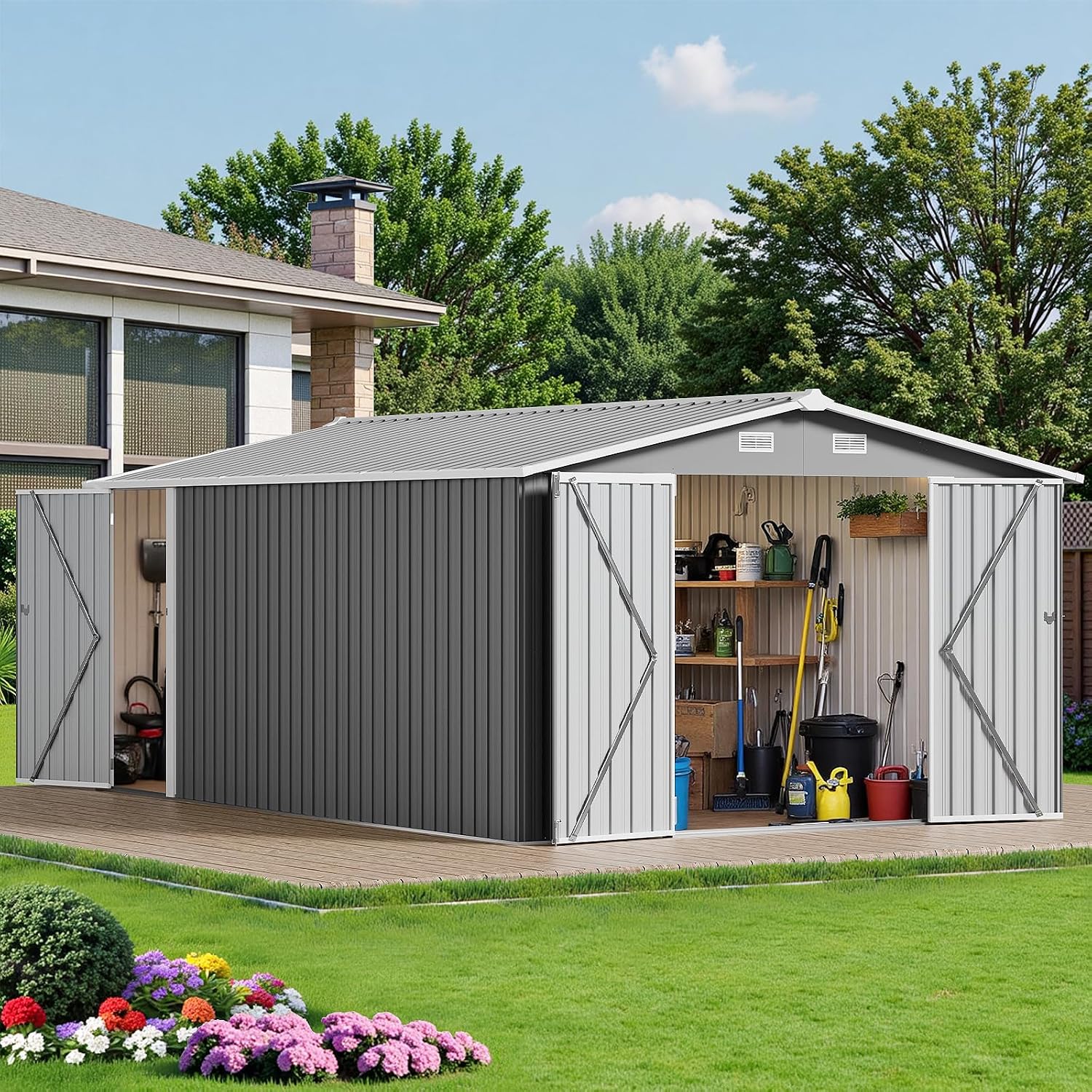 Amazon.com : Osparple 10x14 FT Garden Sheds & Outdoor Storage, Backyard
