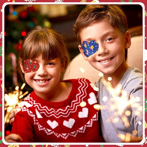 Miniatura 5 de 150 parches adhesivos de Navidad para niños con bloqueo de luz de ojo perezoso, 6 estilos, lindos vendajes adhesivos para ambliopía para ojos