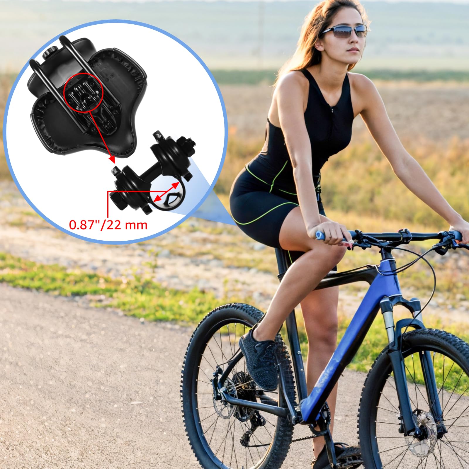 Siège de vélo surdimensionné avec dossier, selle large en polyuréthane avec dossier réglable pour tricycle ou vélo