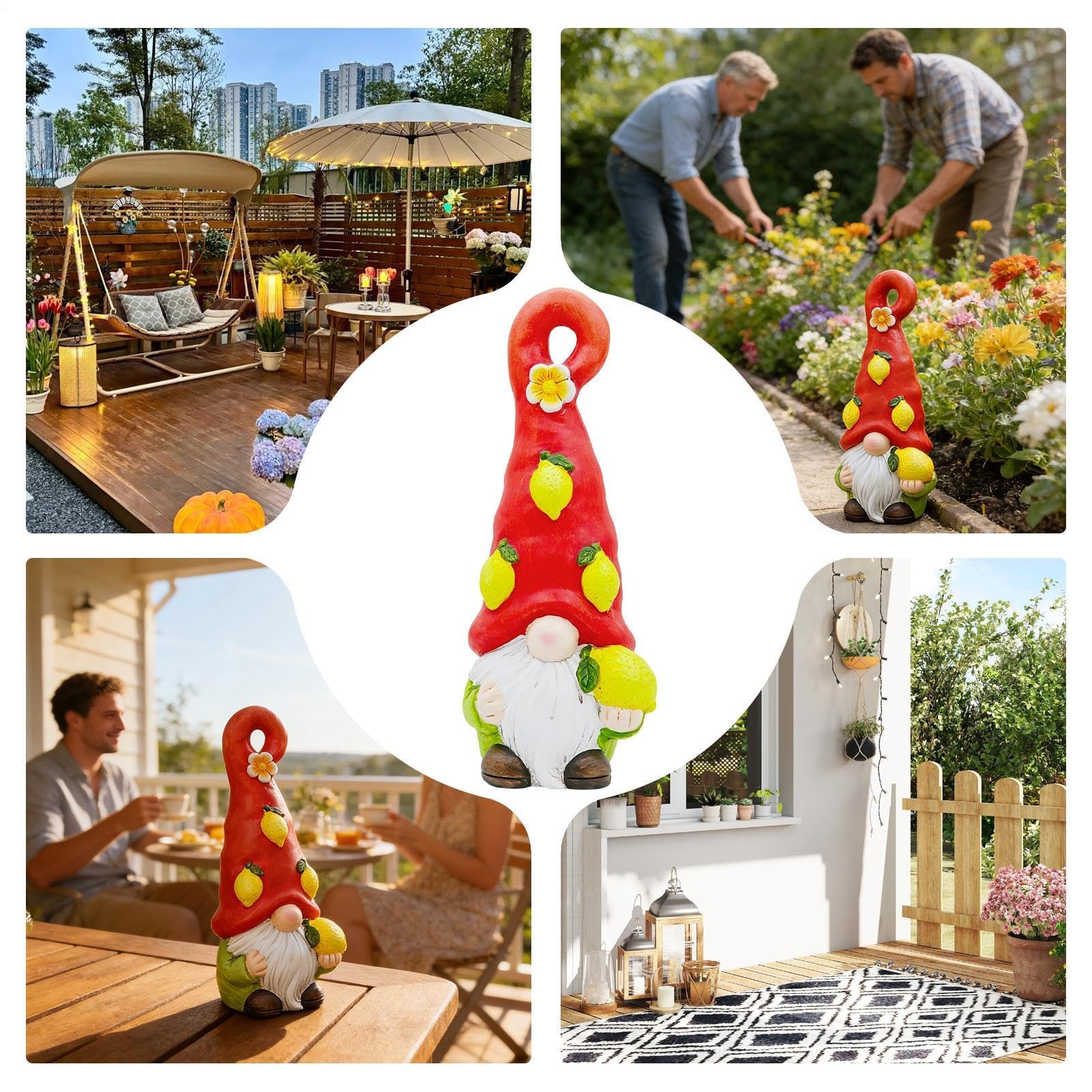 Figuras de gnomos pequeños | Escultura enana con temática de frutas | Decoración de escultura enana | para mesas, estanterías, alféizares, patio, dormitorio, estudio, guardería, mesita de noche