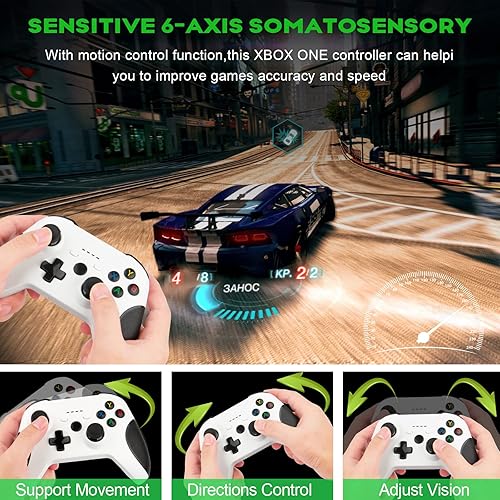 Vista 7 de ASUNCELL Wireless Controller for Xbox One Xbox Series XS gamepad Wireless video Wireless Controller with Dual Vibration and Audio Jack game