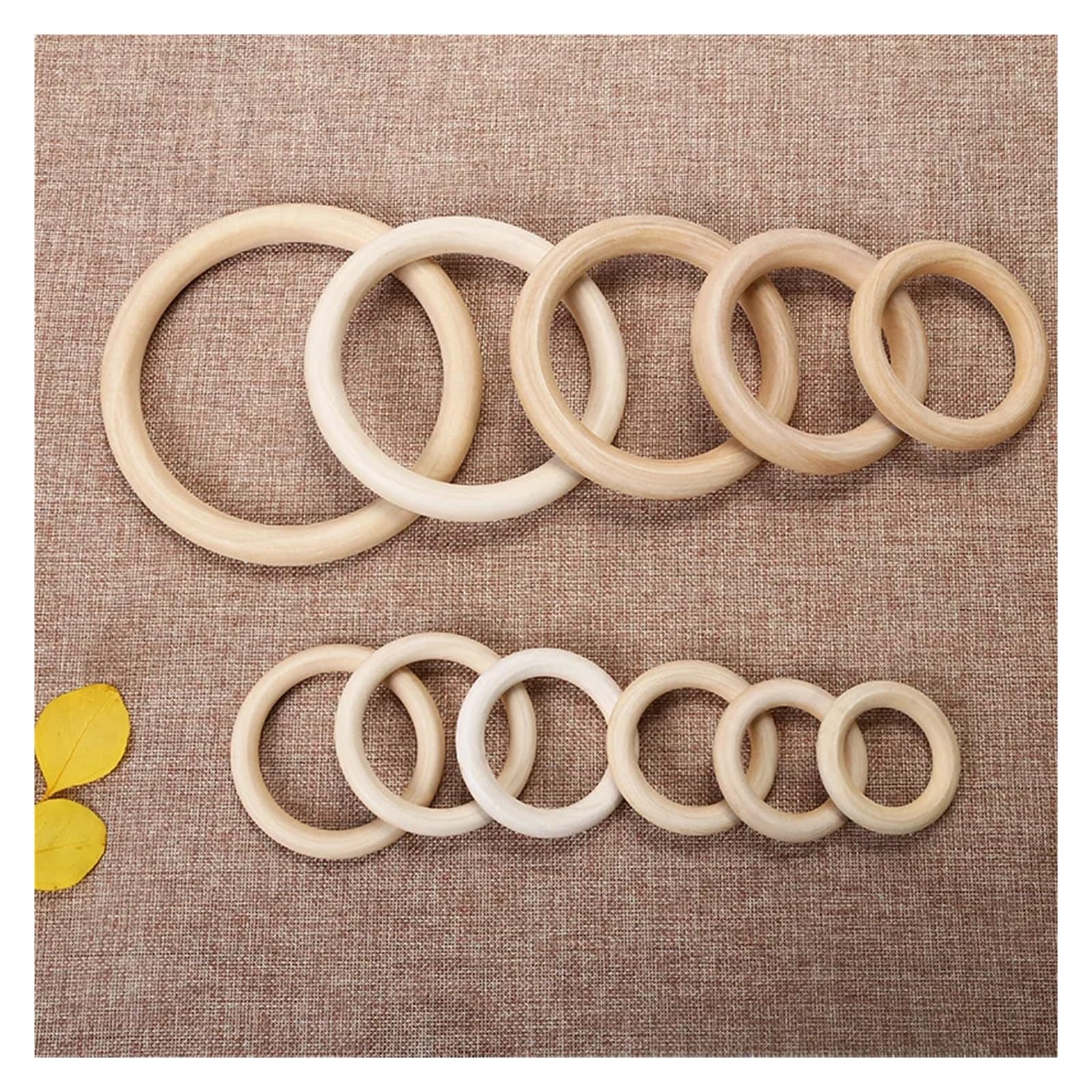 Holzringe für Handarbeiten, Unvollendete Massivholzringe 12–125 mm for Makramee-DIY-Schmuckherstellung(35mm 20Pcs)