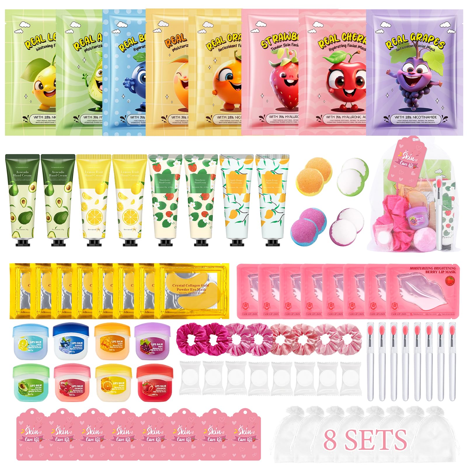 Erinde Set Spa Mujer 80 Piezas, Mascarilla Facial, Crema de Manos y Bomba de Baño, Kit Cuidado Personal Relajante, Rega…