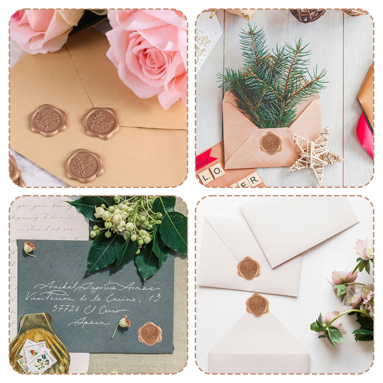 100pz Adesivi Sigillo Ceralacca, Adesivi con Sigillo di Cera Matrimonio Eucalipto Wax Seal Sticker per Inviti di Nozze Confezioni Regalo Regali per le Feste Decorazioni