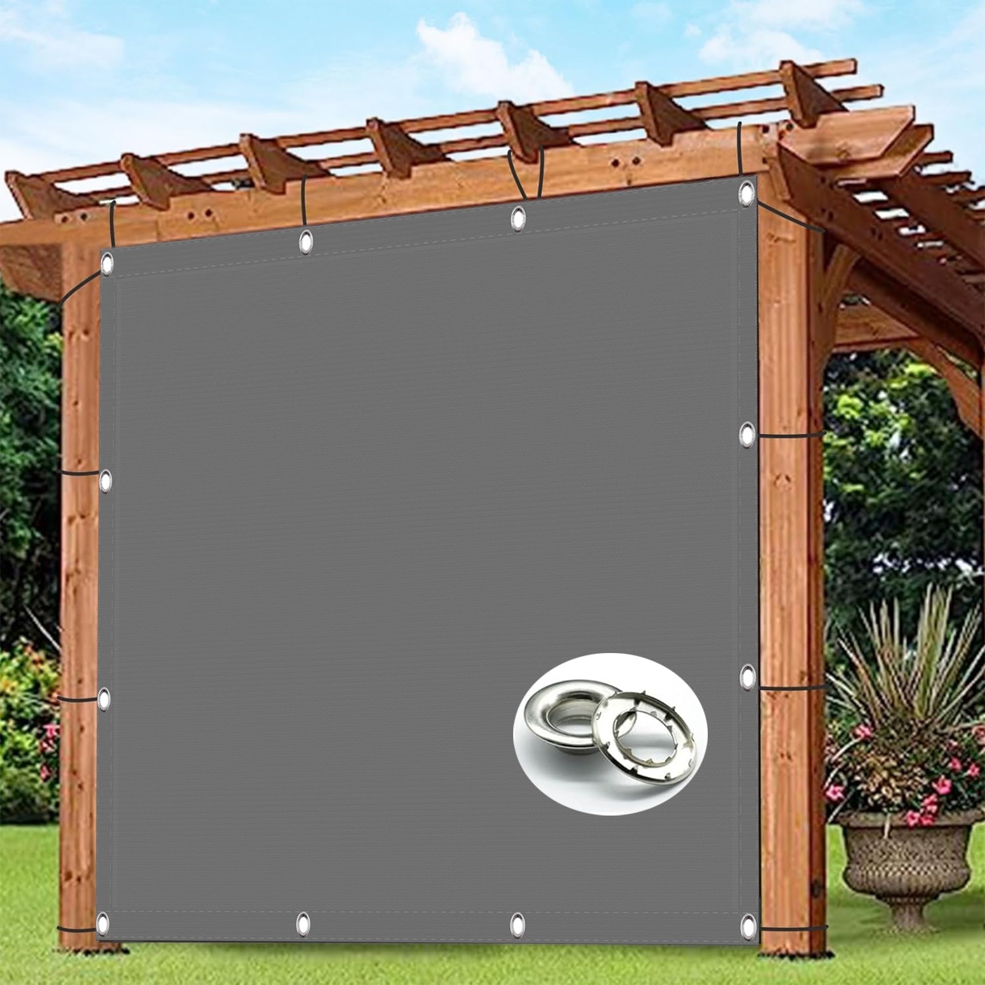 GLDYTVF Sun Shade Sail 4 x 5.5 m with Eyelets Rectangle Patio Yard Lawn Party Sun Shade Sail Light Grey Shade Sail for Outdoor Sun Protection and UV Blockage