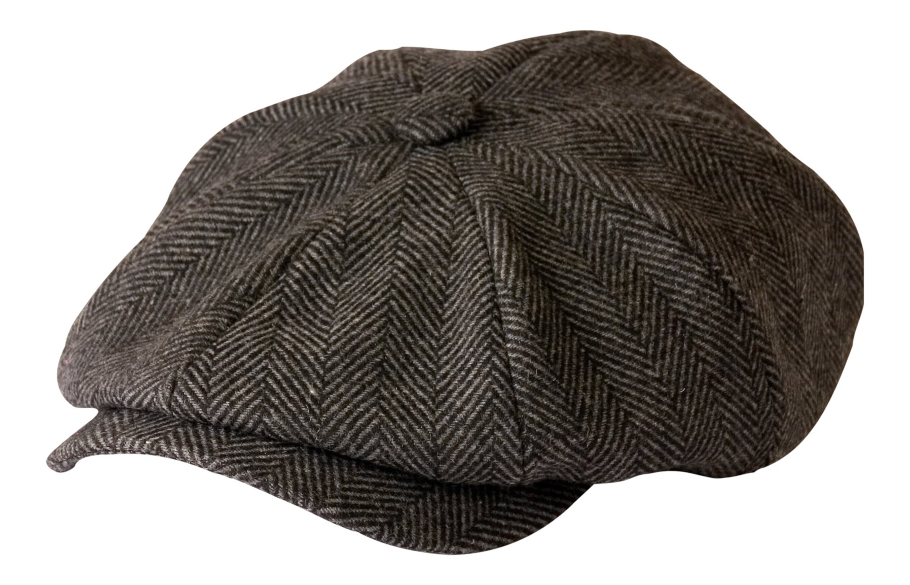 Gamble & Gunn Grey Shelby' Childrens Newsboy Herringbone Cloth Cap (Medium)