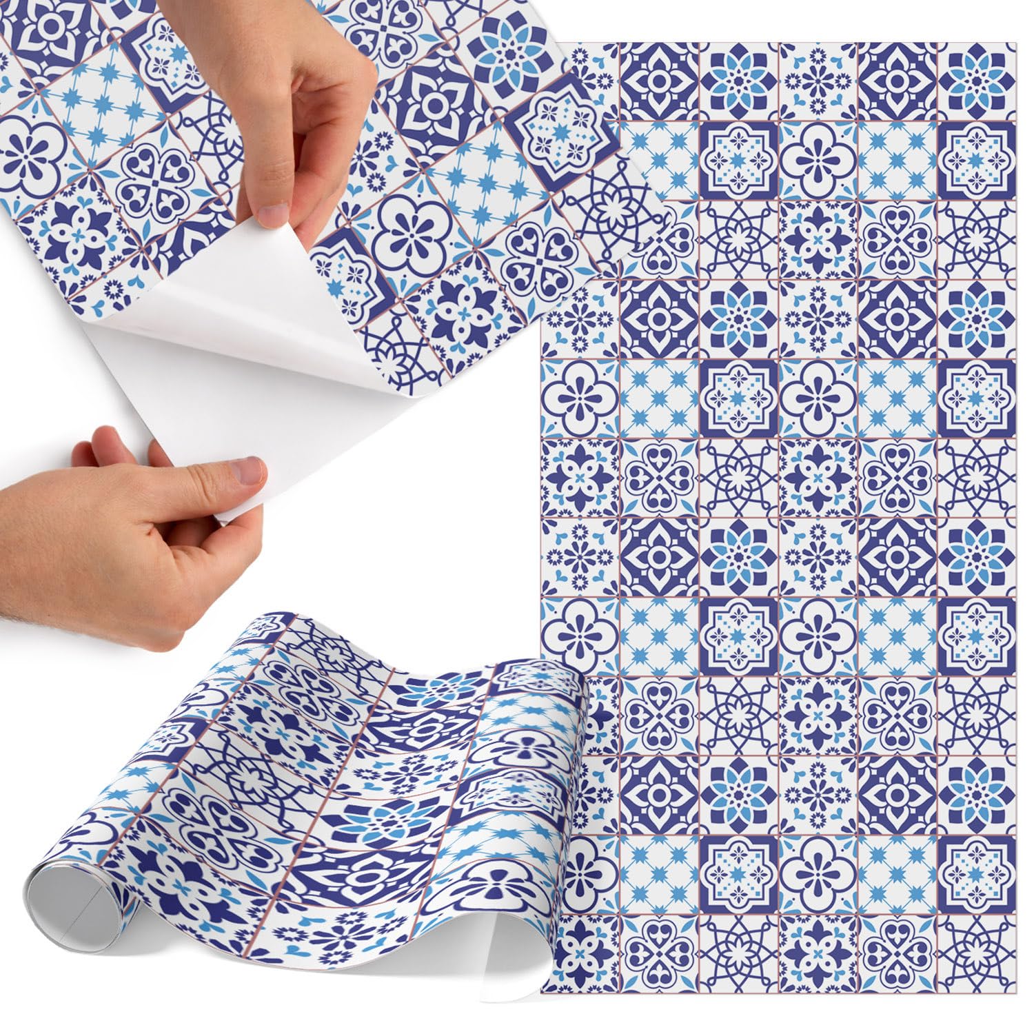 Vinilo para muebles de cocina estilo azulejos lavable para renovar armarios de forma fácil