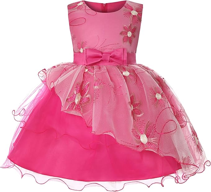 Amazon Co Jp ベビードレス 結婚式 祝い 赤ちゃん フォーマル ワンピース お遊戯会 花柄 オーガンジー ドレス ベビー 女の子 フラワーガール 可愛い 服 ファッション小物