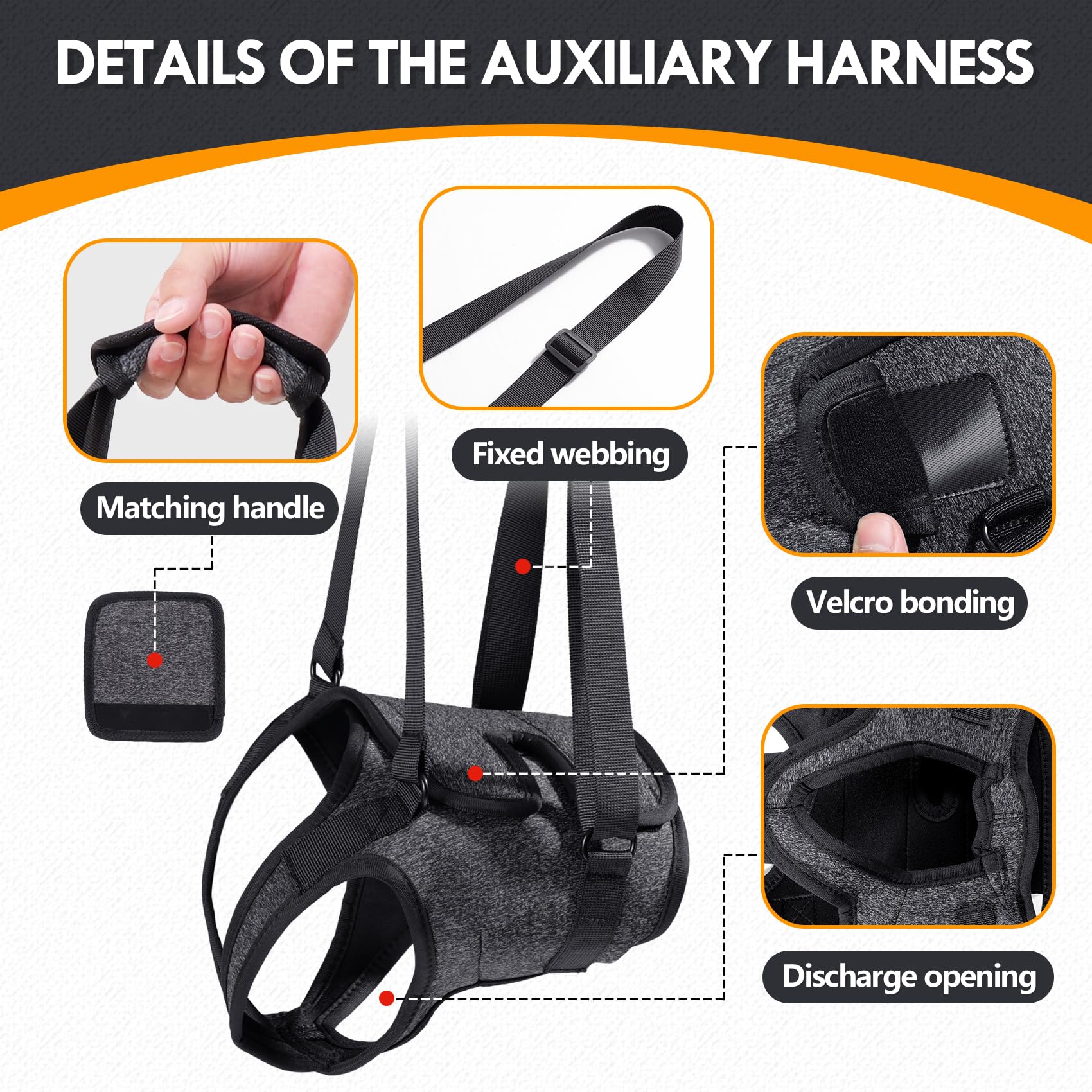 PAWIVID Dog Lift Harness for Back Legs, Adjustable Support Sling for Injured Disabled & Elderly Dogs - Image 2