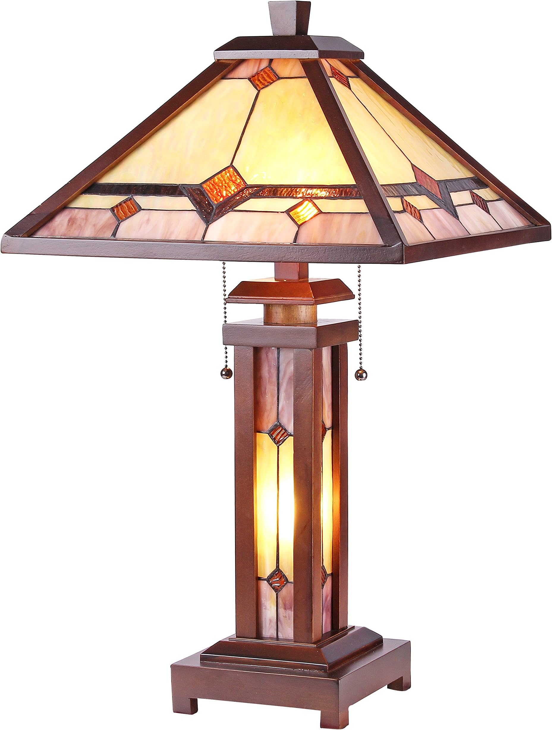 Chloe CH35832WM15-DT3 Double Lit Table Lamp, One Size, Multicolor