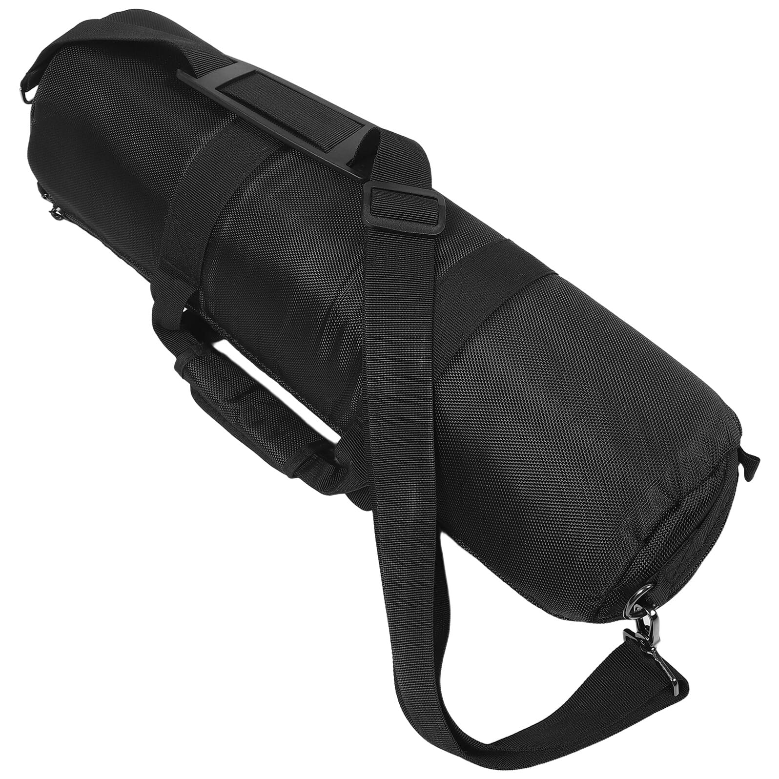 Borsa Cilindrica Nera 50x13cm per Supporto Spartiti Pieghevole | Scelta per Stand Piatti e Utilizzo in Viaggio, Tessuto Leggero, Tracolla Inclusa