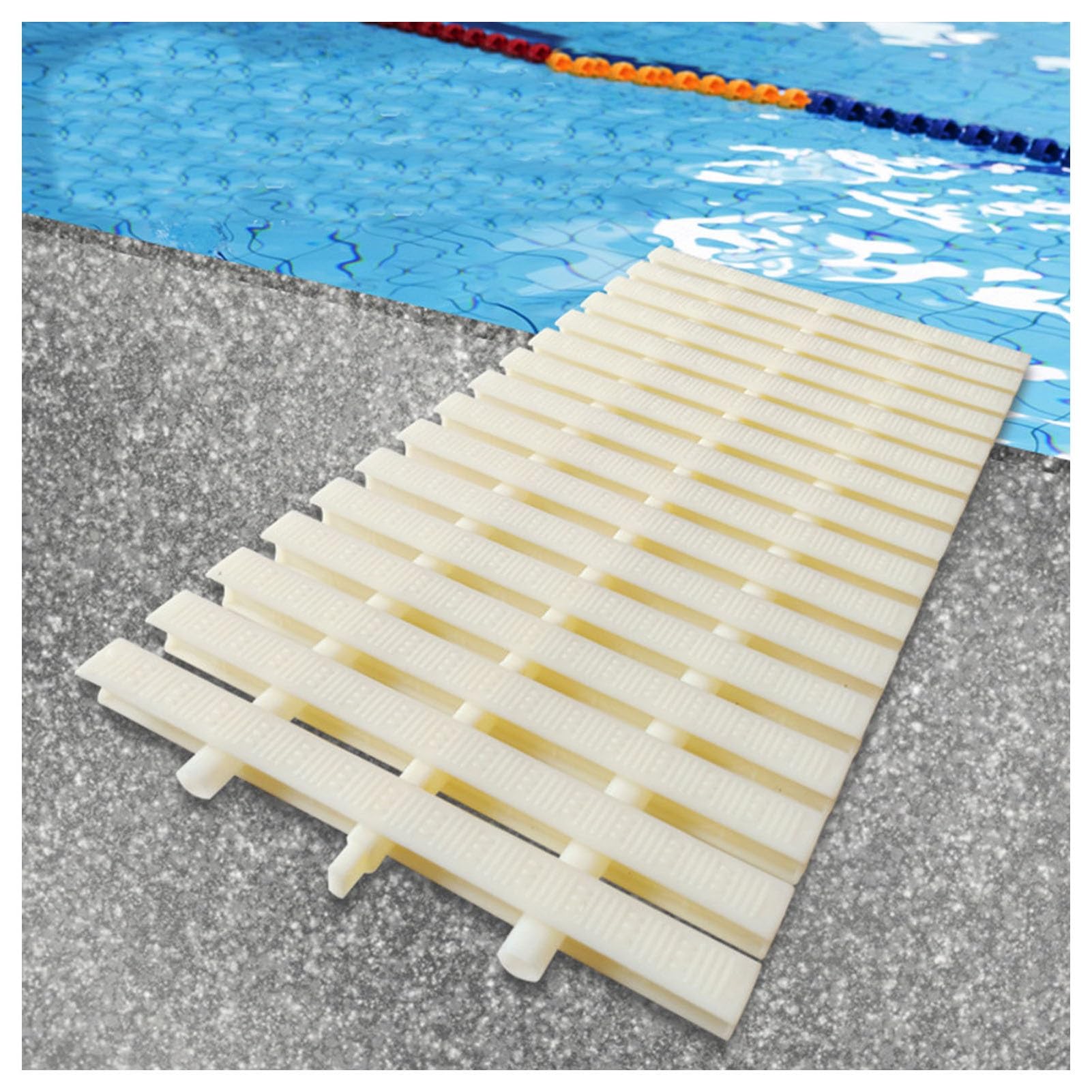 WQPMNYG 4PCS Pool Drainage Overflow Grate Cover - Durable ABS Plastic Floor Drain Strips, 30x100CM for Efficient Water Drainage in Swimming Pools, Spas & Outdoor Areas