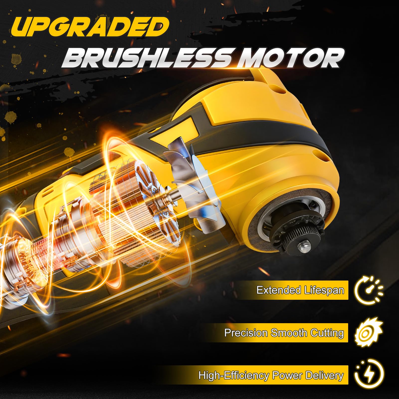 WingFly Multitool Oscillante Compatibile Dewalt 18V 20V 6 Velocità 10000-20000 OPM Senza Batteria