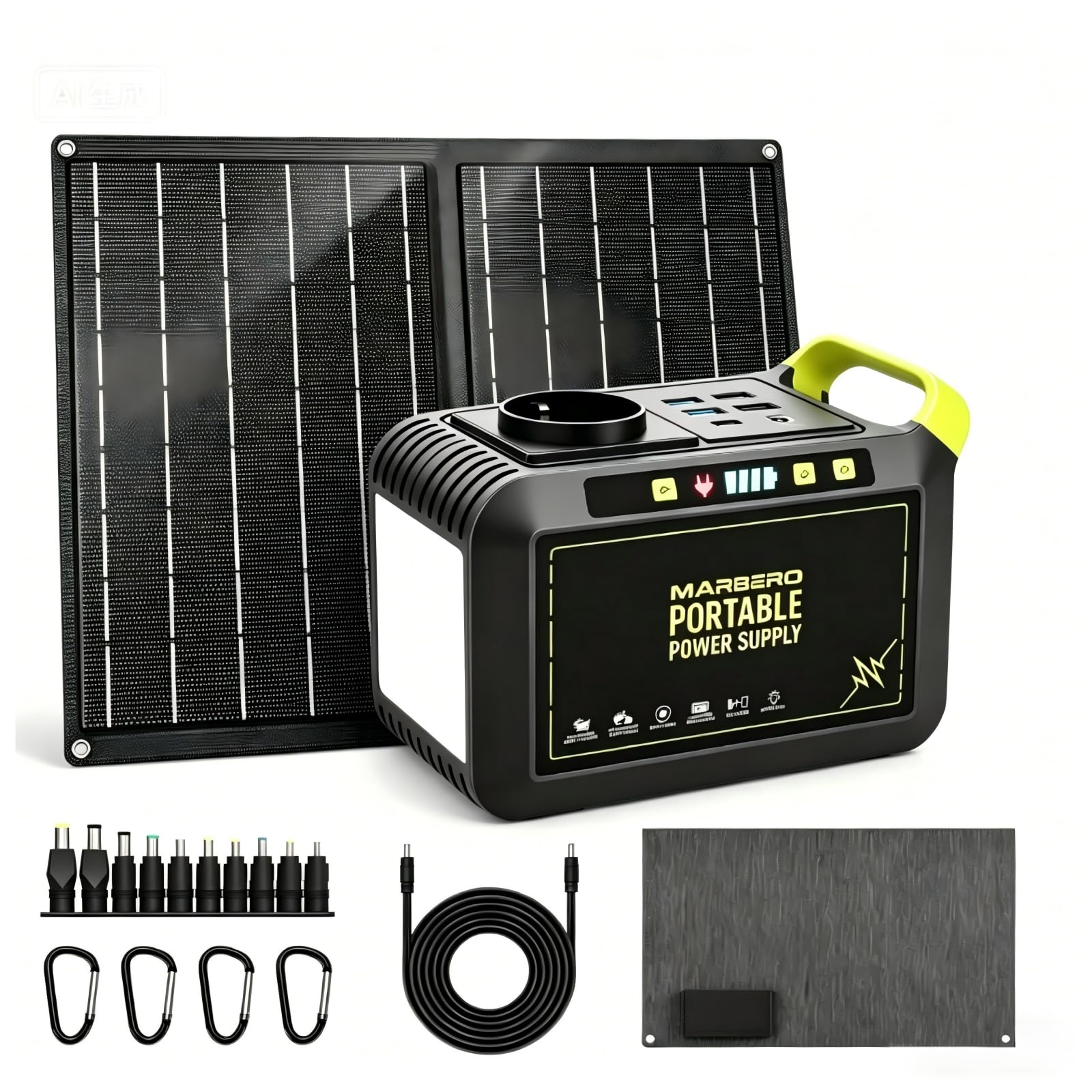 Groupe Électrogène Portable Solaire 24000mAh Panneau 21W Prise 120W USB QC3.0 pour Urgence et Maison