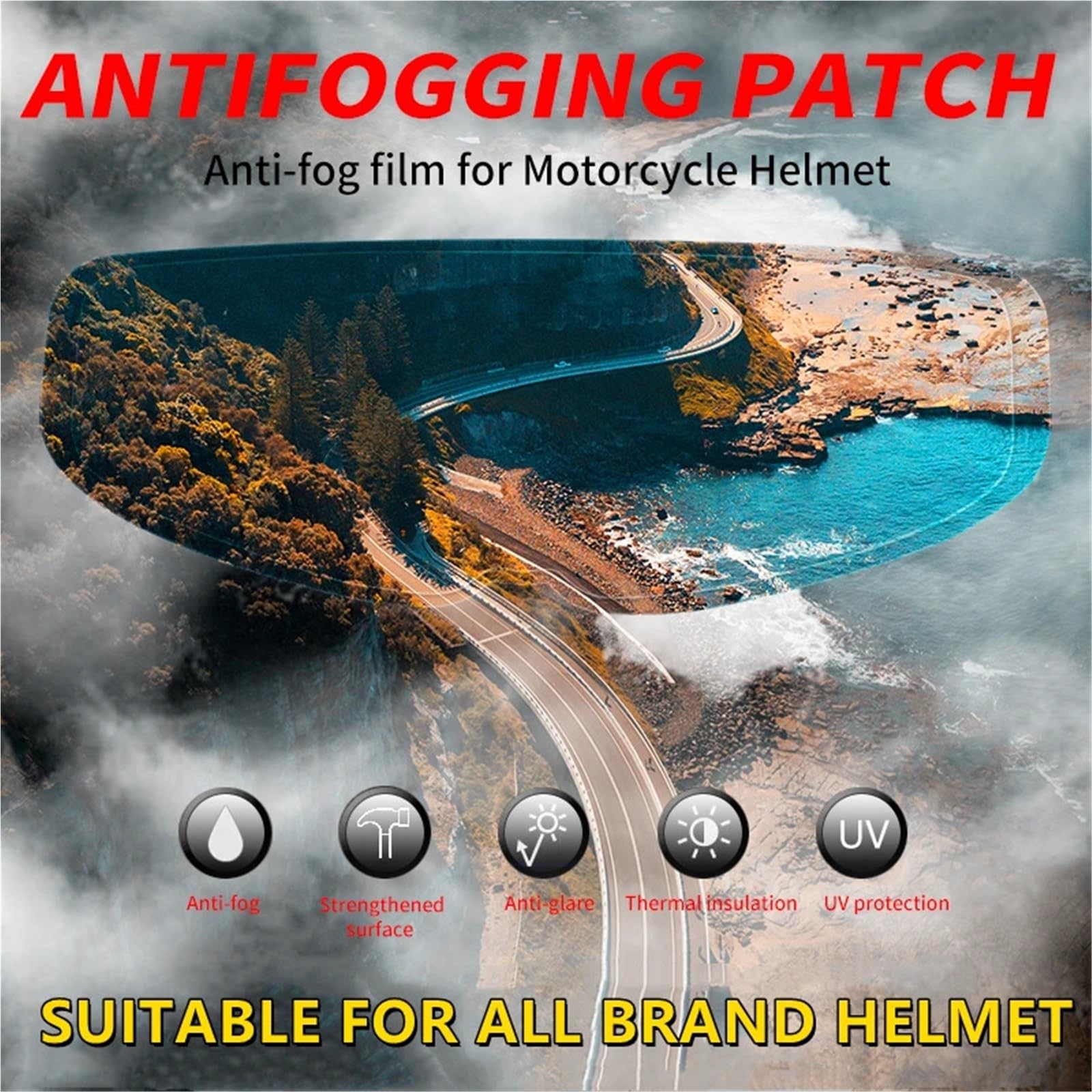 visera casco moto Visera Universal for casco de motocicleta, película antiniebla, protector for cascos integrales, pegatina, Accesorios Motor Accesorio Ajustable para Casco Integral(3pcs)