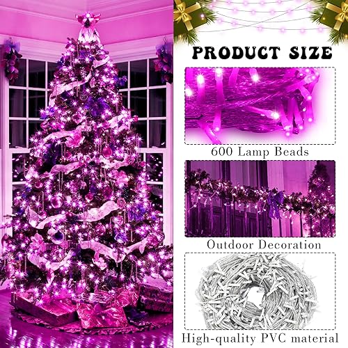 Miniatura 2 de VIHOSE Guirnalda de luces LED para el día de San Valentín, 8 modos, impermeables, luces decorativas de alambre transparente para San Valentín,