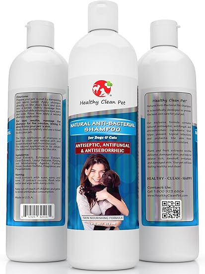 Healthy Clean Pet Medicated Dog Shampoo 100 Natural Antifungal Helps Relieve Skin Infections Scaly Itchy Irritations Antibacterial Shampoo For Dogs And Cats 16 Oz Amazon Co Uk Pet Supplies