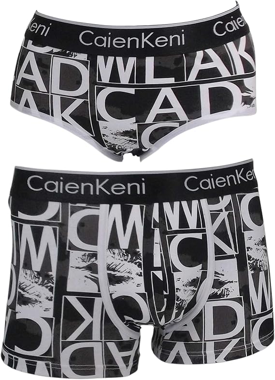 Amazon Vatoonn ペアパンツ 下着 カップル お揃い 男女 2点セット スポーティ 黒 Lbk304 ボクサー 通販