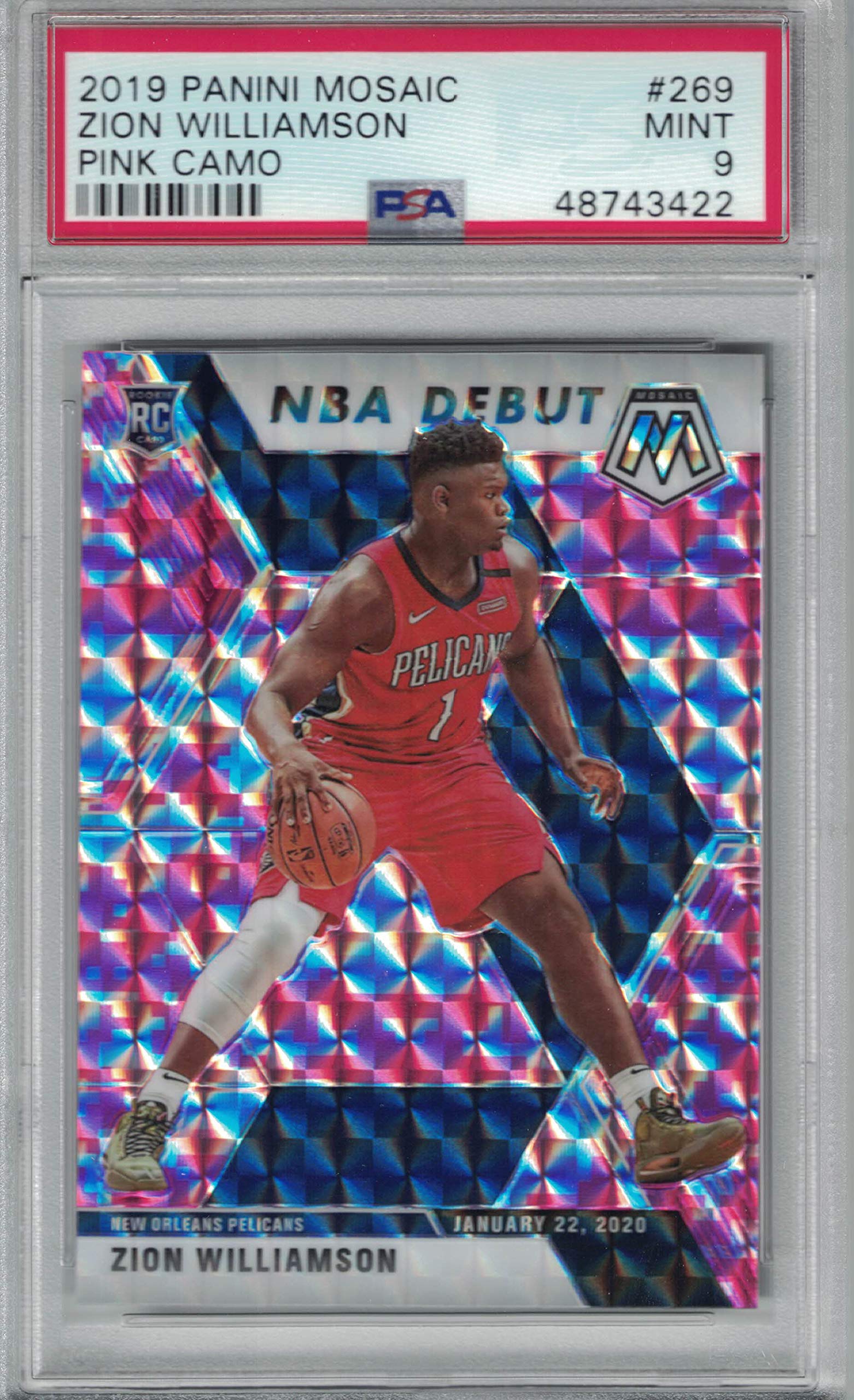 PSA Mint 9 2019 Panini Mosaic Zion Williamson Pink Camo Prizm Refractor Rookie  Card at Amazon's Sports Collectibles Store